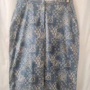 Tucker A Line Blue Paisley Print Skirt